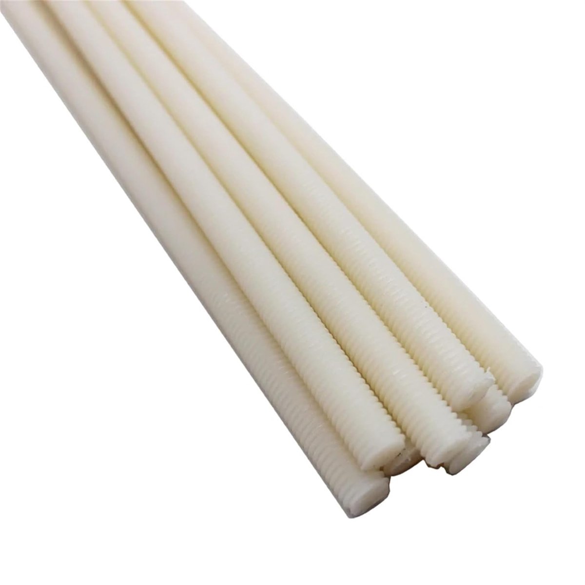Draadstangen van nylon, M4, M5, M6, M8, M10, M12, M16, M20, ronde stang van nylon (M8 x 1,25 x 500 mm, 1 stuk)