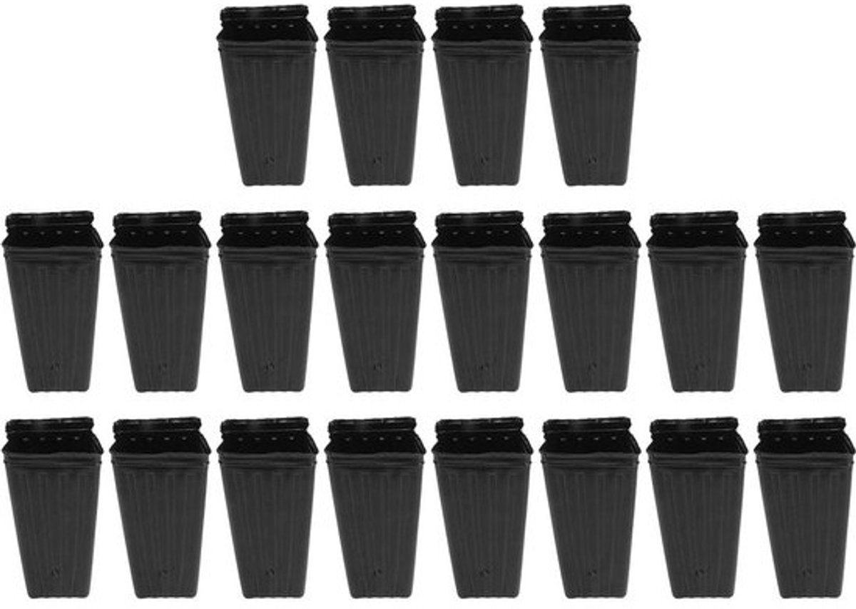 Diepe Boom Pot - 20 Stuks Herbruikbare Plastic Zaailing Plant Container met Drainage Gaten .