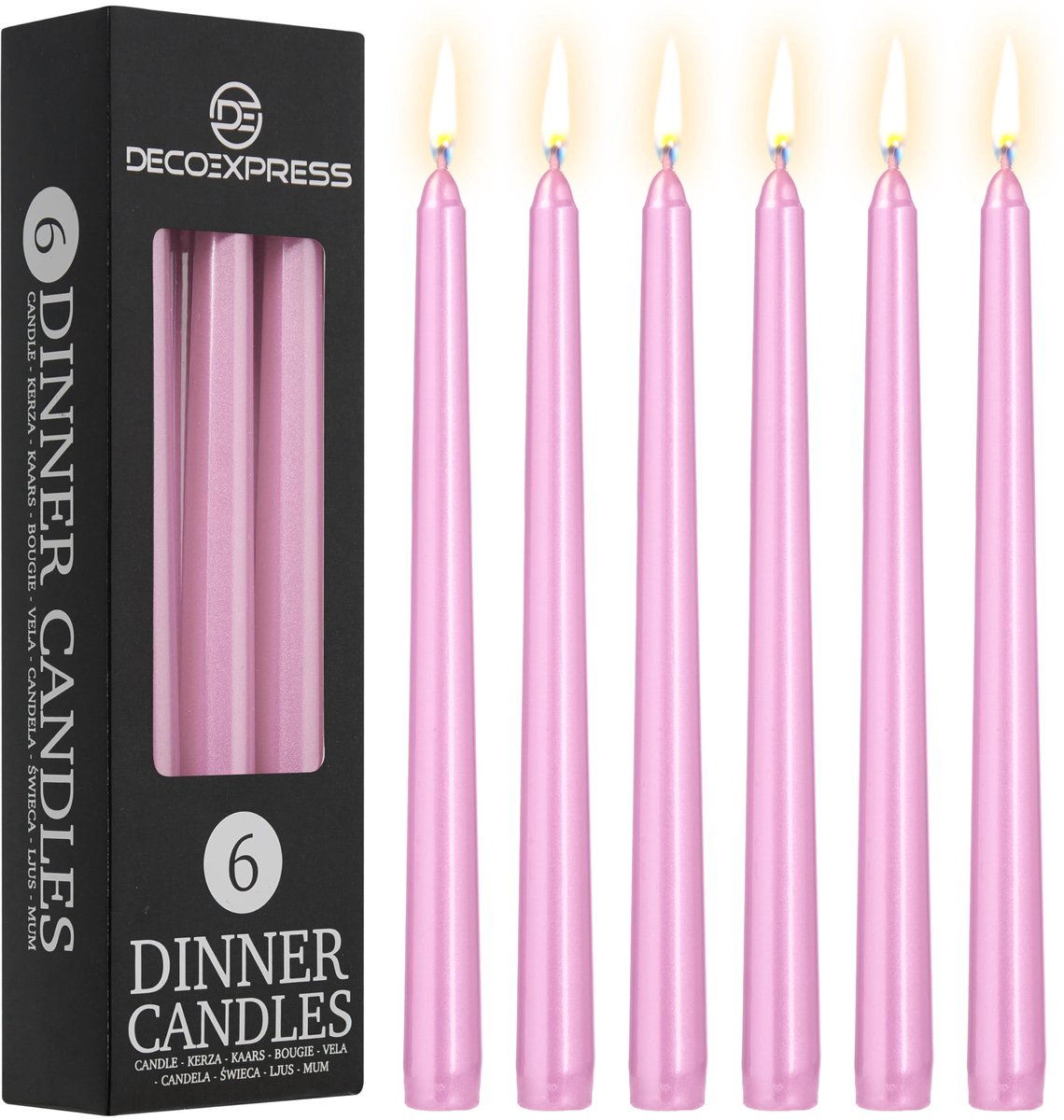 Kaarsenset Taperend 8U - Klassiek Metallisch Rose Goud - Druppelvrij - Perfect voor Diner - ShopVlot