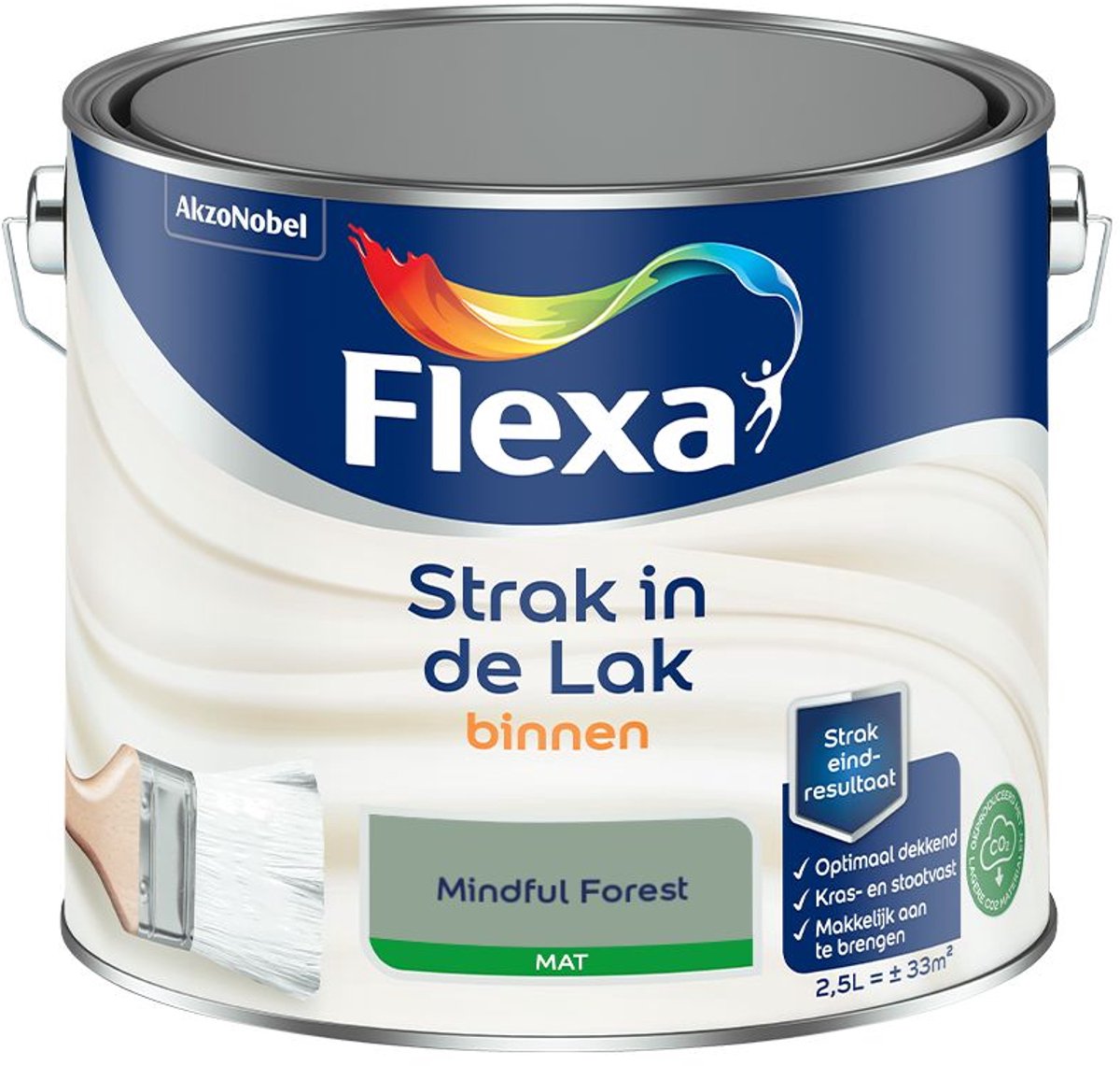 Flexa - Strak In De Lak Binnenlak Mat - Mindful Forest - 2,5 L - Kleur Van Het Jaar 2027
