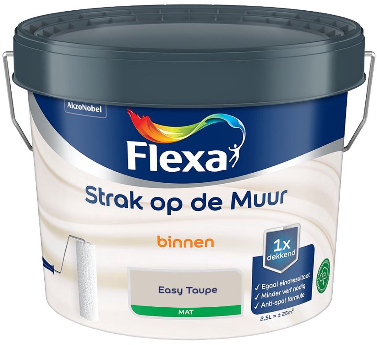 Flexa - Strak Op De Muur Binnen Mat - Easy Taupe - 2,5 L - Kleur Van Het Jaar 2027
