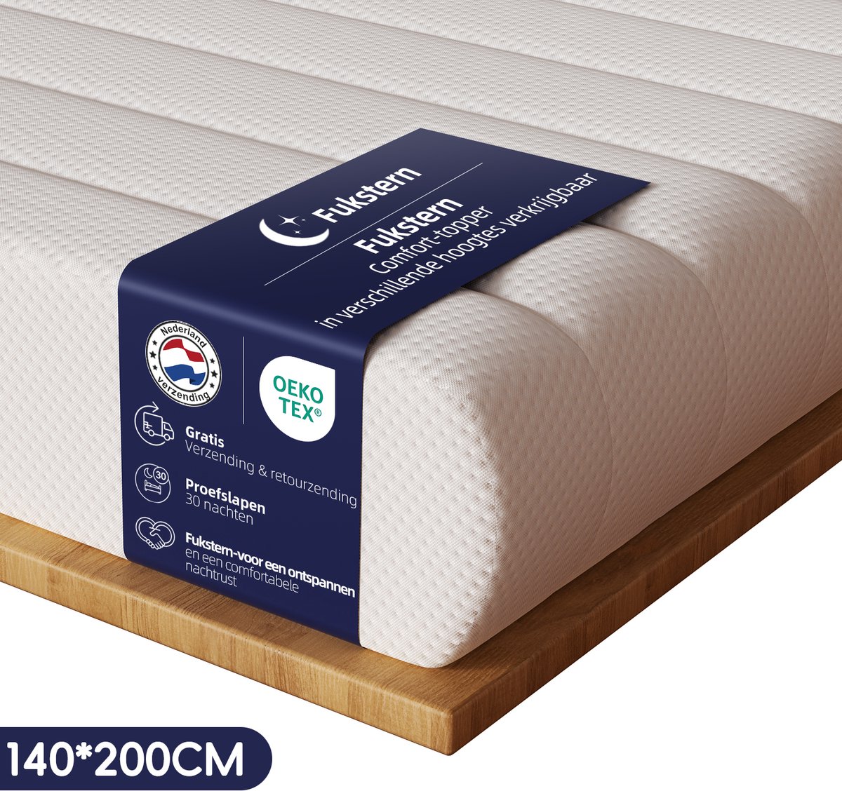 Aiidoits Topper 140x200 – 8 cm Dik 3D Air Topdekmatras – Orthopedische Hotel Topper – Zacht Comfort & Drukverlichting – Wasbaar & Anti-Allergisch – Elastische Hoeken – Tweepersoons Matras