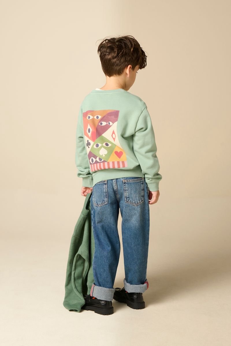 Sissy-Boy - Lichtgroene sweater met artwork