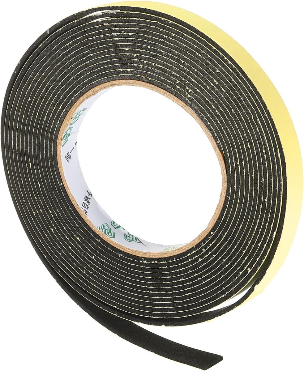 Eénzijdige EVA Foam Lijmtape voor Buiten - Ideaal voor Tuinprojecten en Creatieve Klussen (12mm x 2mm x 5m Geel)