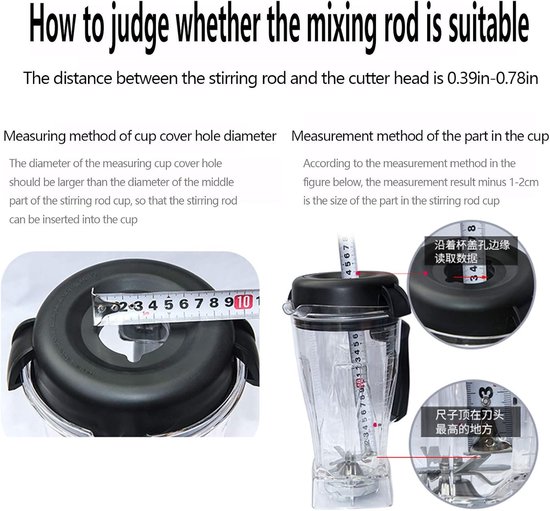 Blender Tamper en Muddler voor Mixers, 24 cm Plastic Accessoire voor Smoothies en Sauzen — afbeelding 3