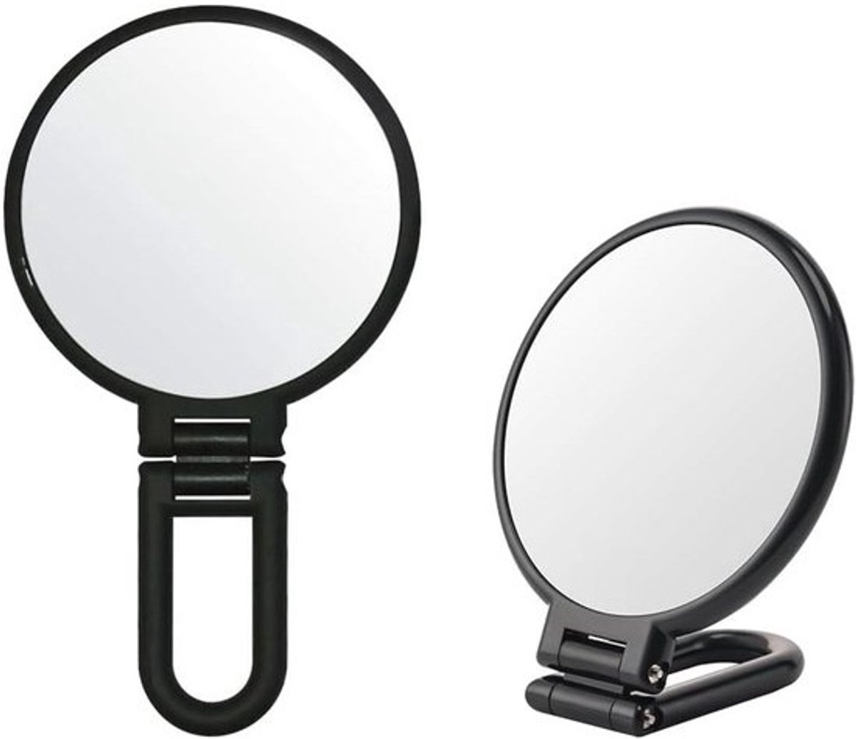 Opvouwbare Dubbelzijdige Handspiegel met 10-voudige Vergroting - Perfect voor Make-up, Draagbaar en Elegant