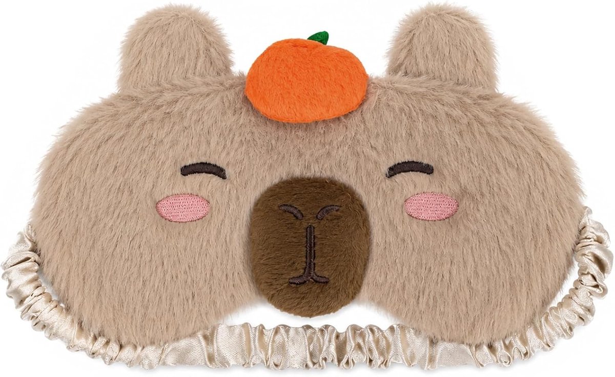 Zacht Slaapmasker met Schattig Capybara Motief, Comfortabel Oogmasker voor Reizen, Ontspanning en Slaap, Pluche Oogbedekking voor Dames en Heren