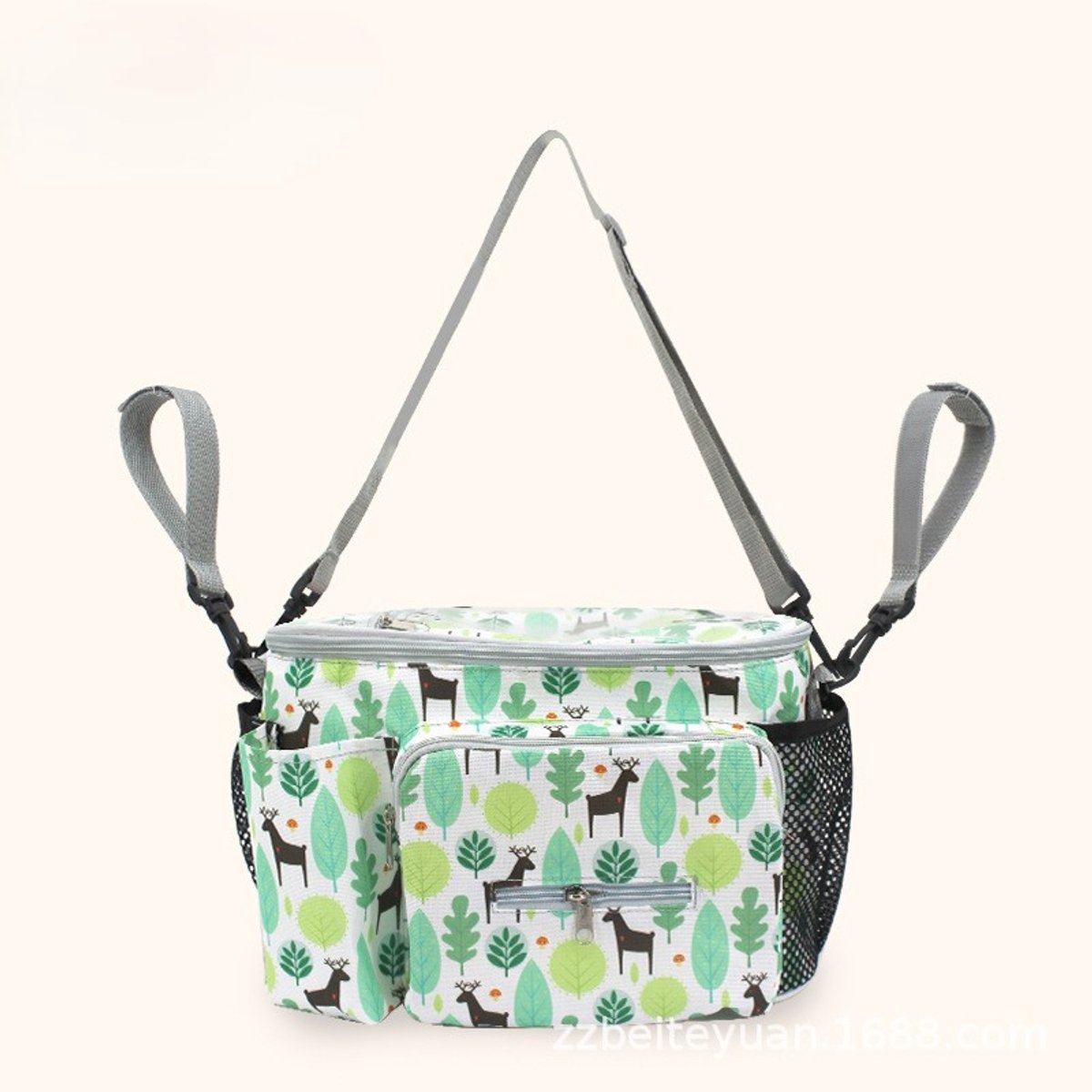 Organizer-tas voor kinderwagen – Universele, waterdichte opbergtas met verstelbare schouderriem – Ruime kinderwagen-organizer, Kleur 6