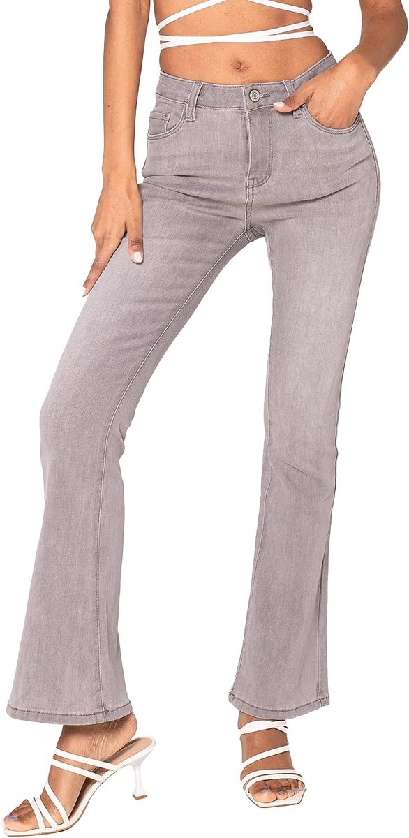 Jeans Flared Bootcut Zip Used Look Uitlopende Jeans Uitlopende Jeans Broek