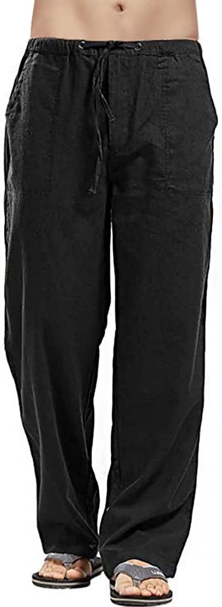 heekpek Linnen broek heren lange lichte zomerbroek heren katoen linnen broek regular fit rechte broek vrijetijdsbroek strand linnen broek heren voor vakantie