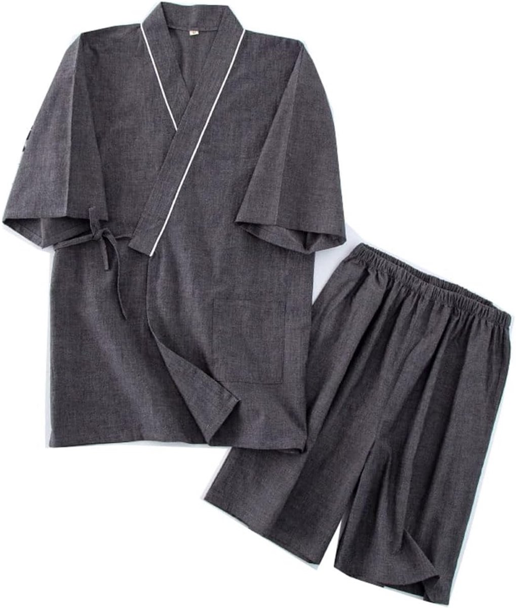 kimono heren plus size pyjama korte mouwen top en broek nachtkleding pyjama set