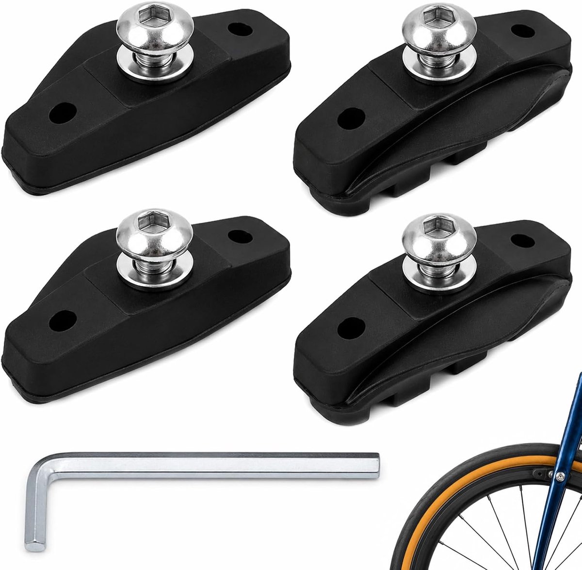 Remblokken voor racefiets, 50 mm, remblokken compatibel met Shimano SRAM Tektro, racefiets en stadsfiets, progressieve remmen, 2 paar