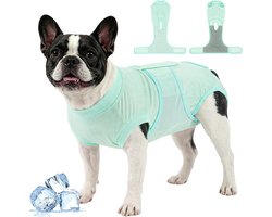 Kuoser OP Body Hond, Ademende Hondenbody voor teef & hond, groen, M | Verkoelende hondenbody, licht en ademend, beschermt wonden tegen likken en krassen en is ideaal voor herstel in de zomer.