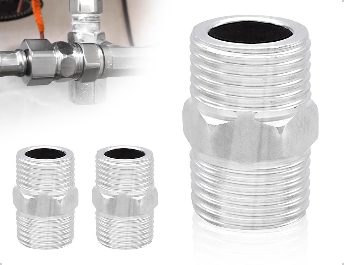 Dubbele Nippel Set van RVS, 1/2 Inch Hex Nippel, Douche Slang Adapter, Verlenging voor Pijpaansluiting en Verbinding