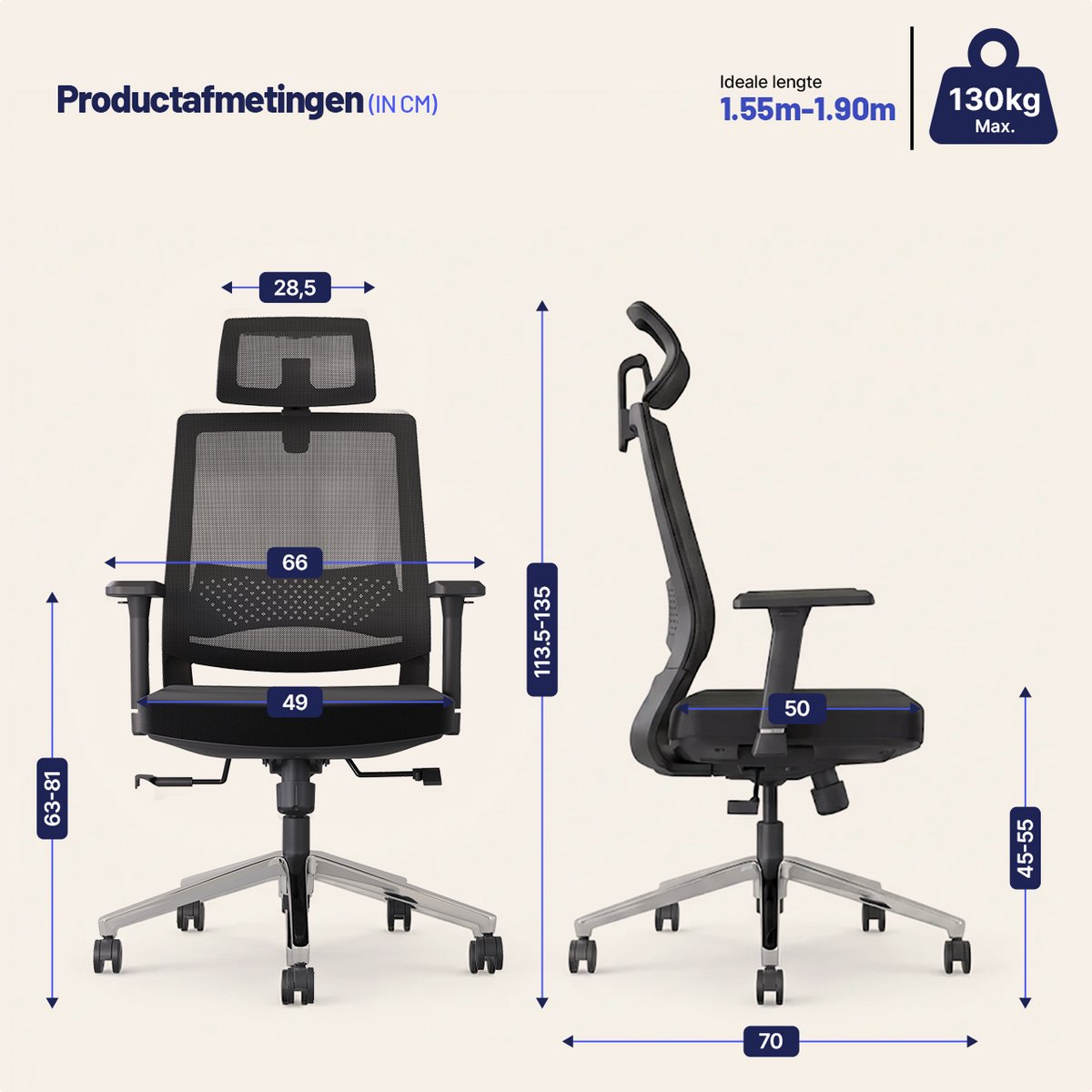 Stane Ergonomische Bureaustoel Office Chair - Bureaustoelen - afbeelding 2