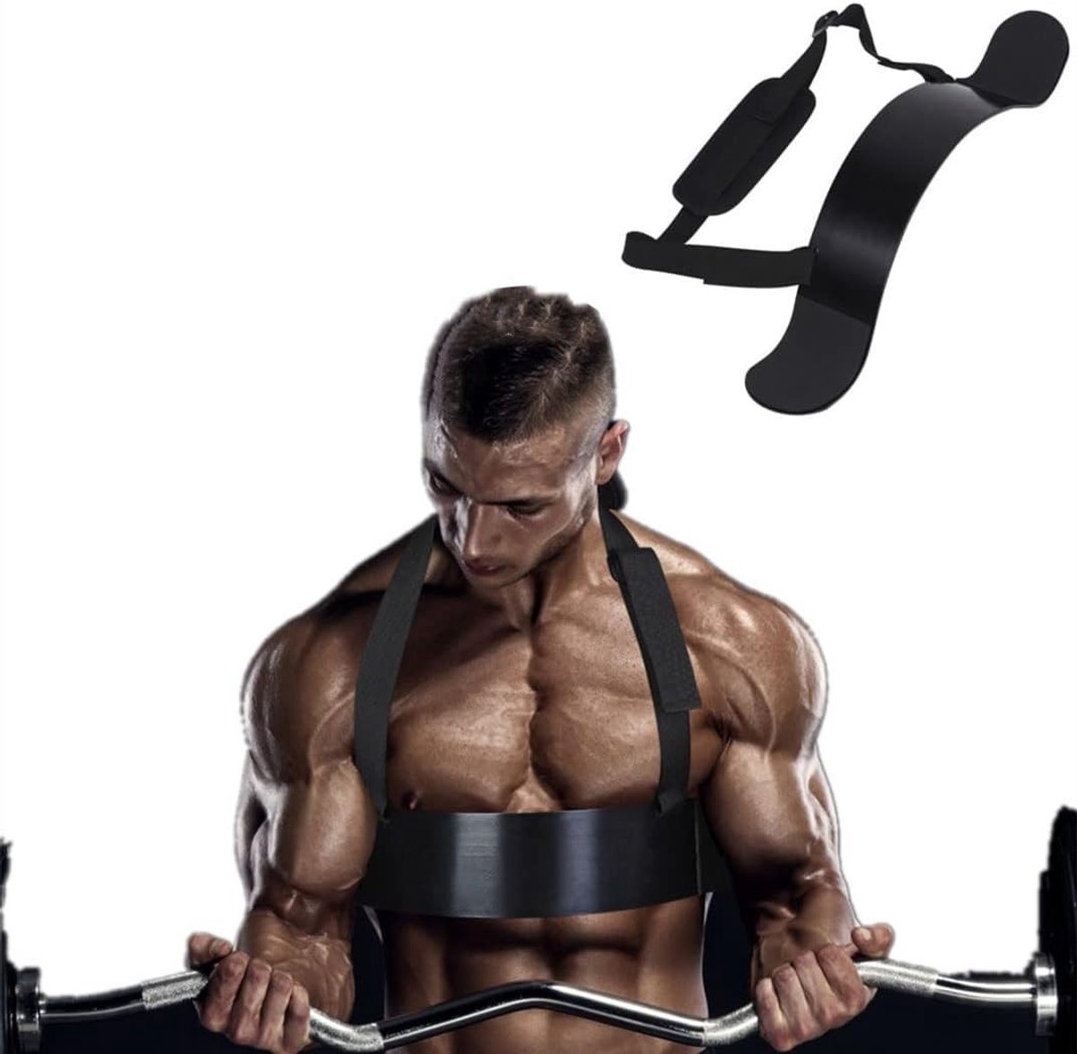 Verstelbare Biceps Trainer voor Bodybuilding en Fitness - Ondersteunende Band voor Spiertraining en Gewichtheffen, Ideaal voor Thuis en Gym Gebruik