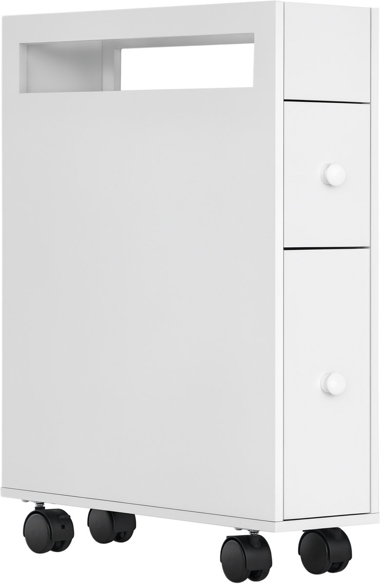 Badkamerkast , Wit, 16x 49.5x 66cm met 2 laden cm Wit