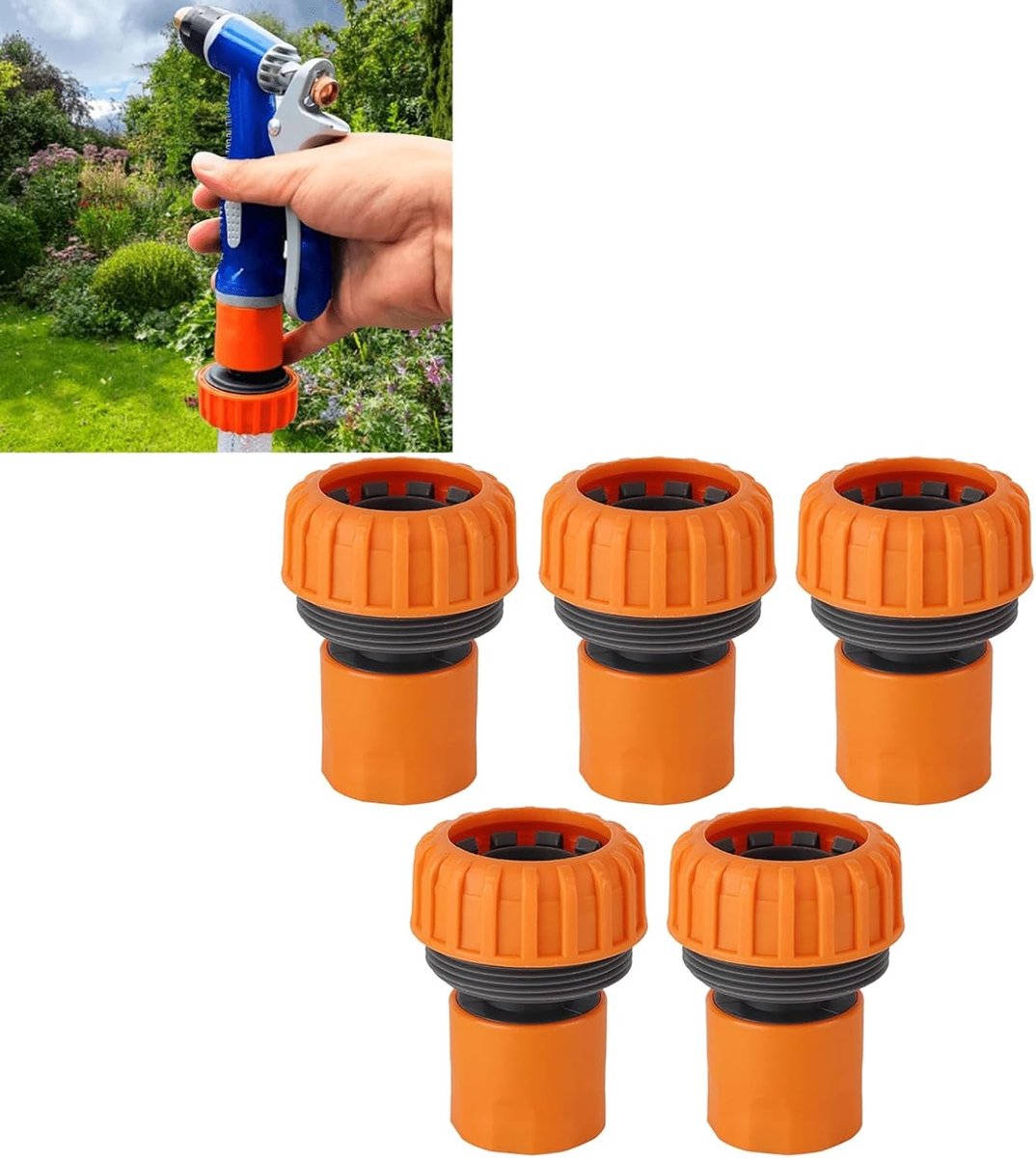 Hose Connector Set van Premium PP Plastic, Snelle Koppeling en Dubbele Stekker, 25 mm Binnen Diameter, Voor Tuinirrigatie en Auto Wassen, Duurzaam en Antislip