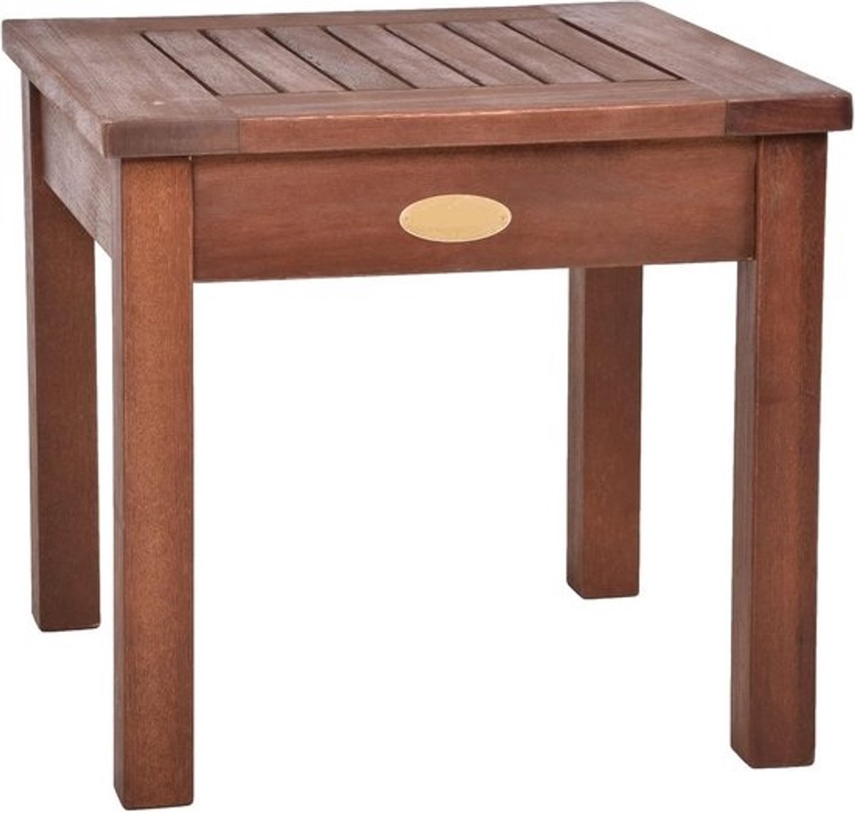 Massief Houten Bijzettafel Donkerbruin 40 cm - Tuin- en Balkontafel