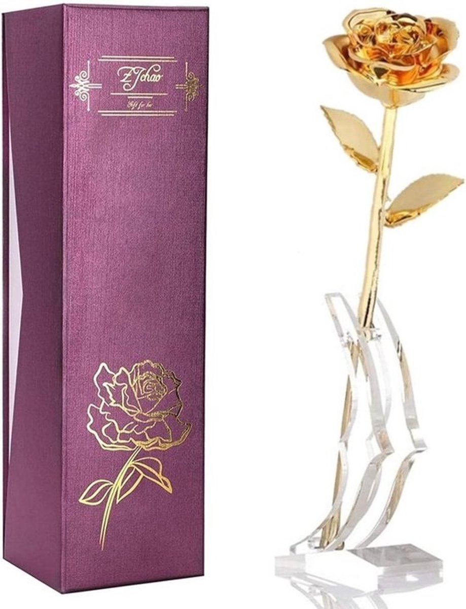 Eeuwige Roos 24K Verguld Cadeau - Echt Goud Gedipte Rozen voor Liefde en Decoratie