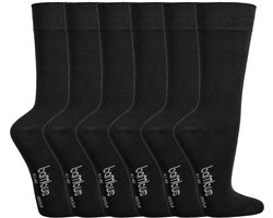 6 Paar - Bamboe Sokken - Zonder Knellende Boord - Socks4fun - Antraciet