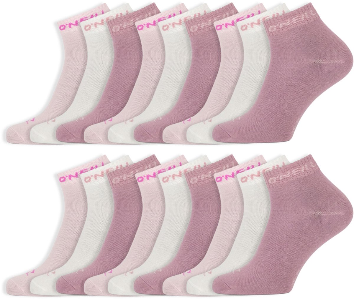 18 Paar O’neill Sokken Quarter Socks Katoen Marshmallow Roze