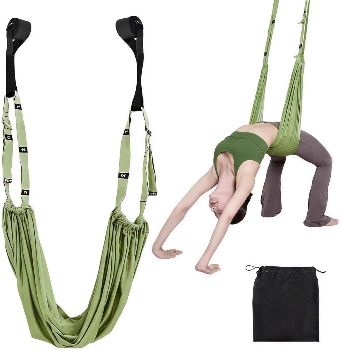Aerial Yoga Swing voor Thuisgebruik - Elastische Band voor Anti-Zwaartekracht Oefeningen, Pilates en Gymnastiek Accessoires