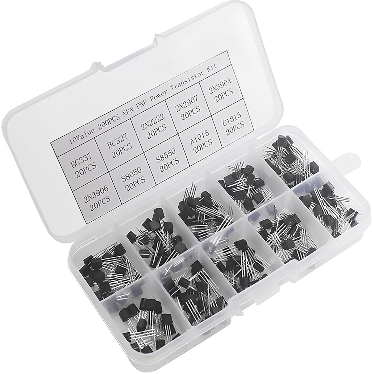 Power Triode Combinatie Kit met 200 Stukken, Inclusief BC337, 2N2222 en S8050 - Ideaal voor Elektronica Projecten en Reparaties