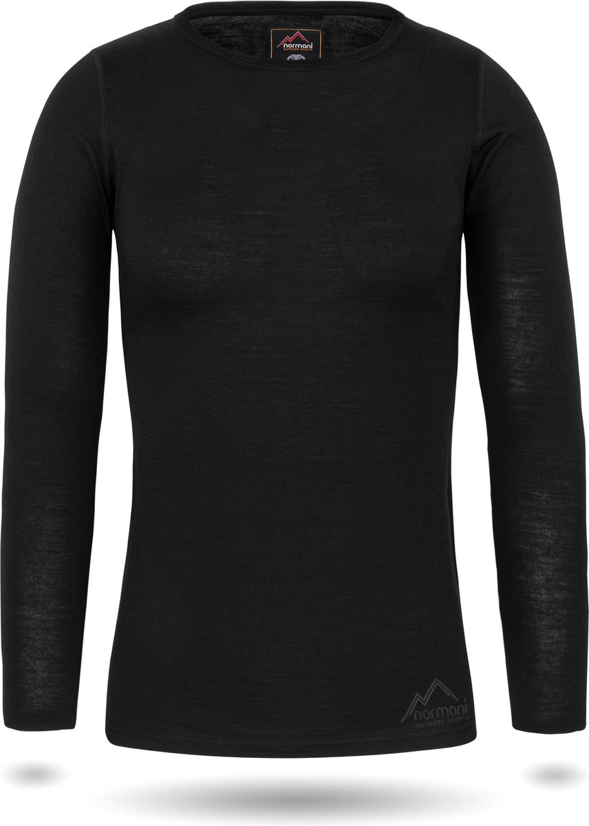 Dames-merino-shirt met lange mouwen „Mandurah“ Zwart