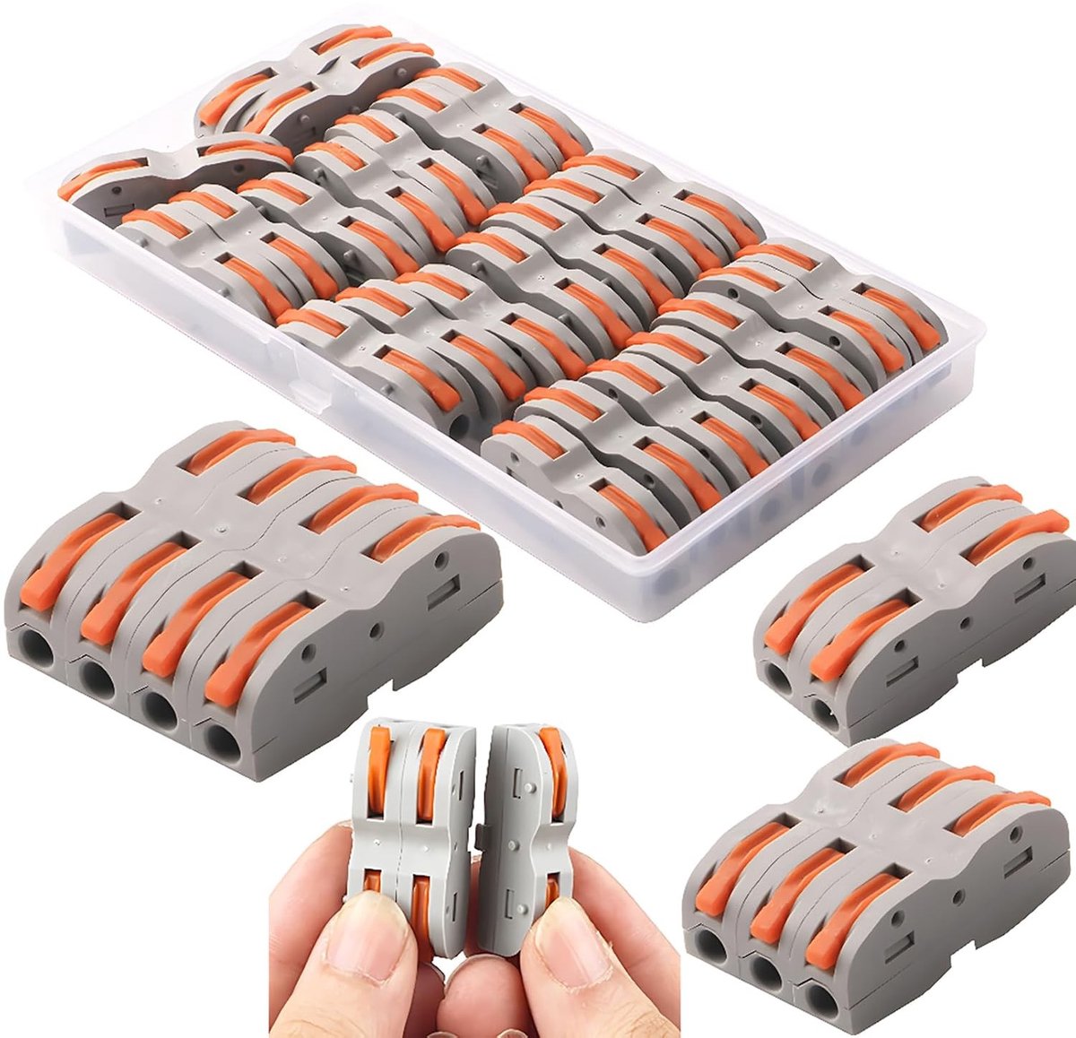 Bilateral ladder clamp met controlehendel voor 1-wire verbindingen, SPL-1, veelzijdig en combineerbaar met SPL2, SPL3, SPL4, SPL5.