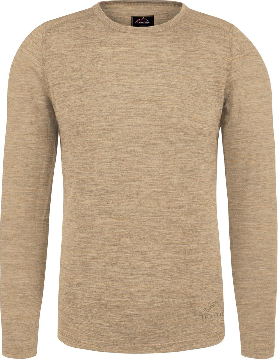 Heren-shirt met lange mouwen van merinowol „Melbourne“ Beige