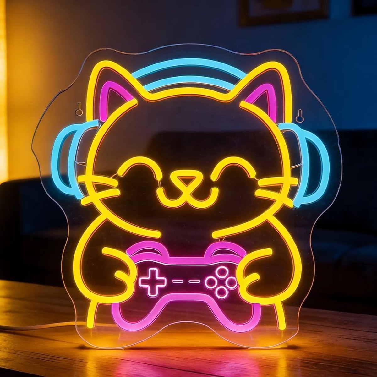 Neonlicht voor Gamers en Katten - Speelse Verlichting voor Speelkamers, Woonkamers en Slaapkamers