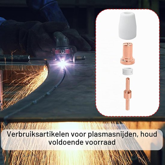 Plasma Snij Electroden en Toebehoren - 25 Stuks Geschikt voor CUT-30, 40, 50 en LG-40, PT-31 - Hoogwaardige Slijtage Onderdelen voor Efficiënt Plasma Snijden — afbeelding 4