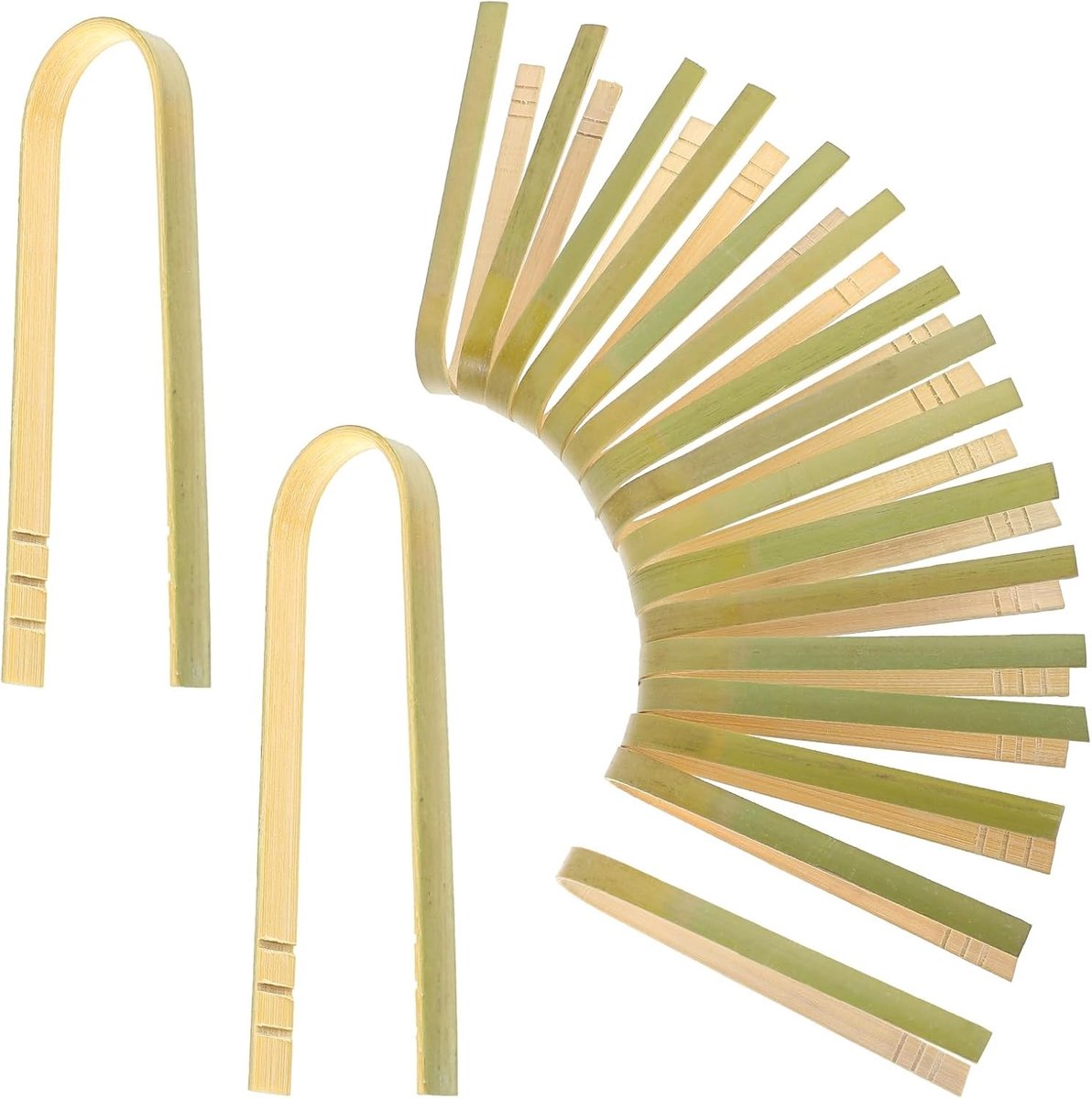 Kleine Houten Tangen van Bamboe, Herbruikbare Keuken Tangen met Antislip Groef voor Grillen, Salades en Roosteren