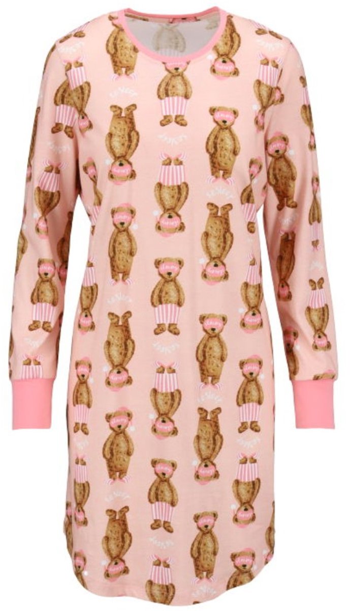 Katoenen dames nachthemd pastel abrikoos Ringella - Roze - Maat - 38