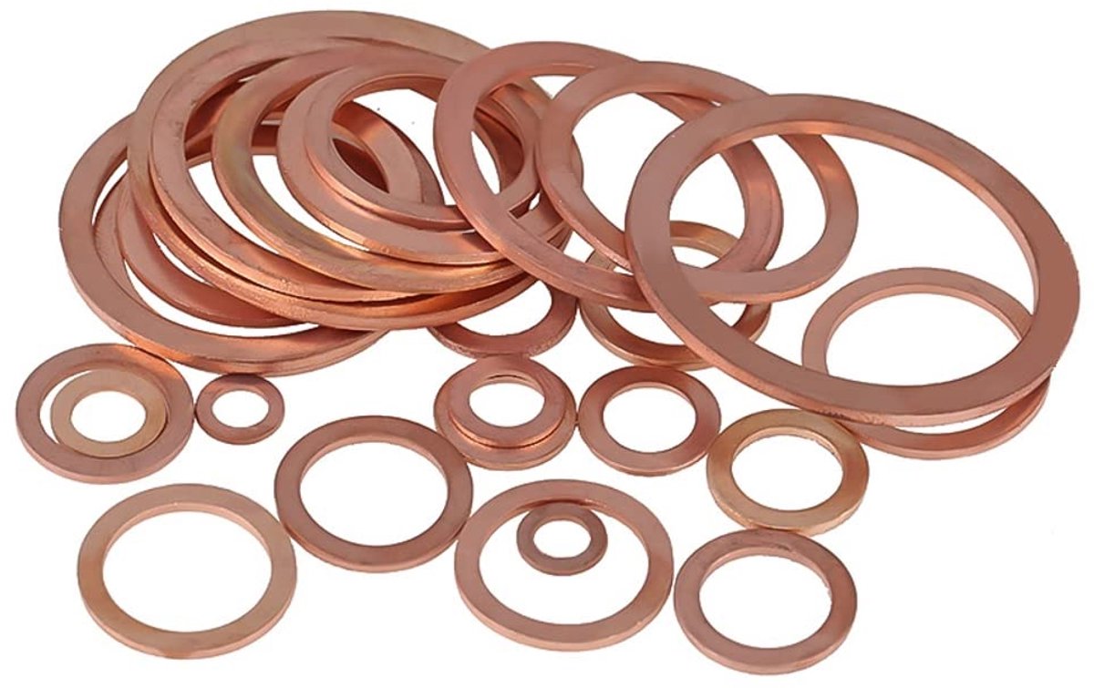 Platte Sluitring, Platte Ringen in Koper (M3x5x1.0 mm, 100 pcs)