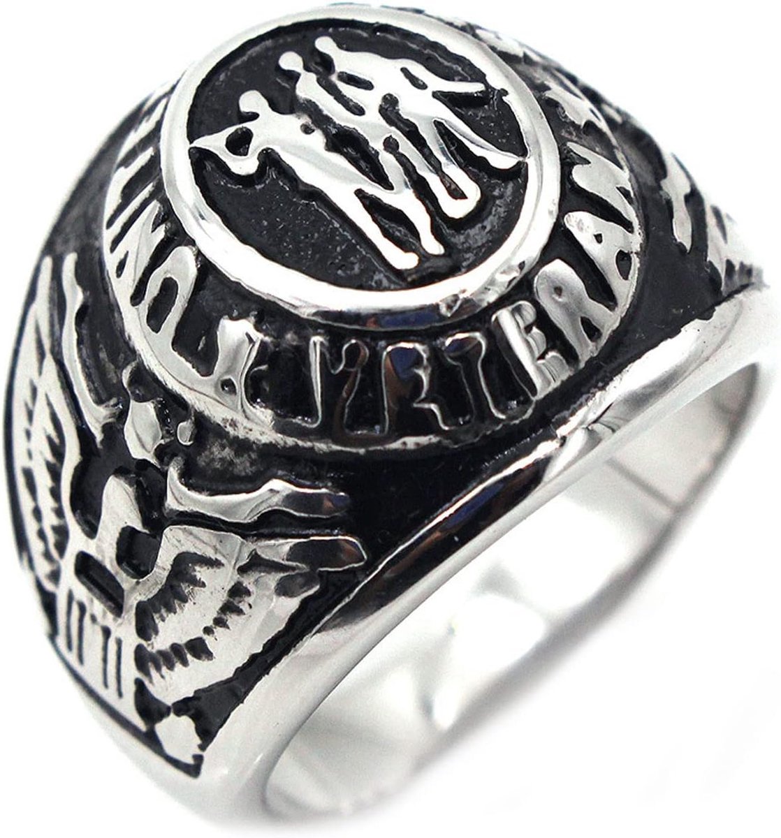 Brothers figuur stempel roestvrij staal trendy heren stalen ring retro dominante heren titanium stalen ring
