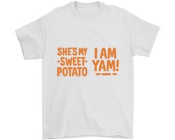 Koppel Shirt – SHE'S MY -SWEET- POTATO & I AM YAM! – Matching Outfit – Unisex T-Shirt voor Dames & Heren – Leuk Cadeau voor Stellen
