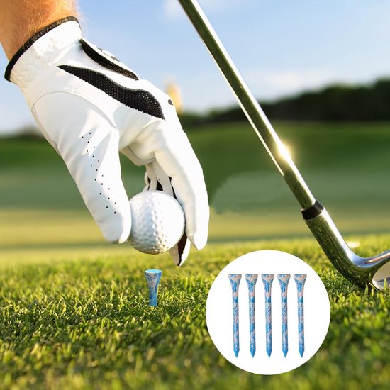 60 Stuks Biologische Golf Tees van Bamboe 70mm - Duurzame Golfaccessoires met Lage Wrijving en Curved Top — afbeelding 4