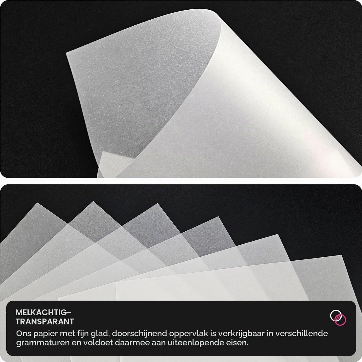 Transparant wit tekenpapier DIN A4 21 x 29,7 cm - 50 vellen - Geschikt voor uitnodigingen, sjablonen en schetsen