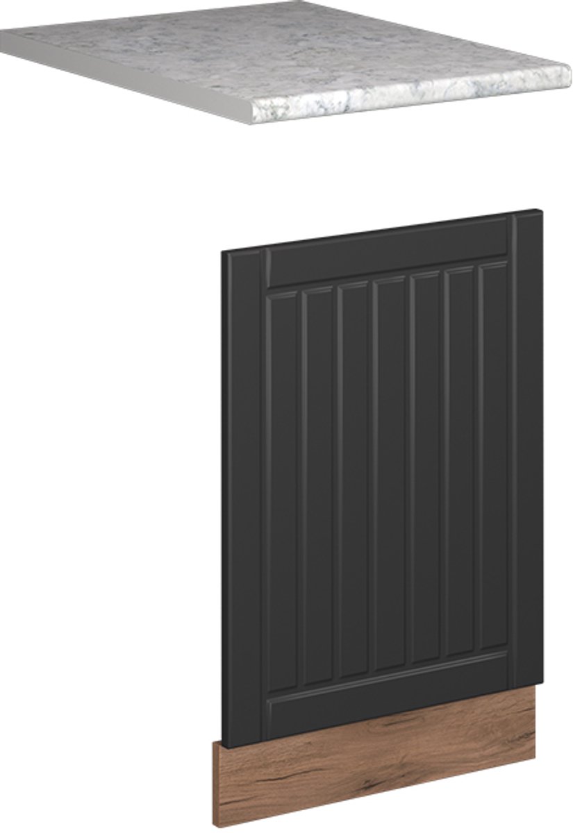 Vicco Frontpaneel Fame-Line, Donkergrijs/Goudkleurig Eiken, 45 cm, WB Marmer