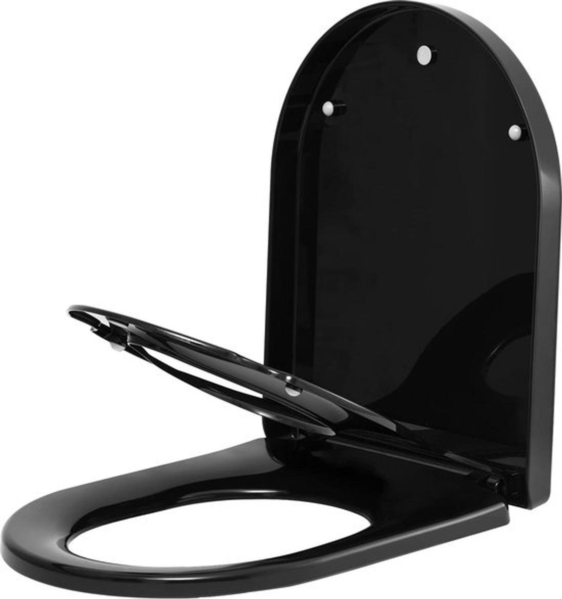 WOLTU Toiletbril met softclosemechanisme en kindertoiletbril - D-vorm - eenvoudige montage - verstelbare scharnieren