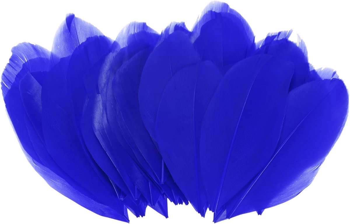 Veren om te knutselen, saffierblauw 1,57 - 3,15 inch natuurlijke ganzenveren pluizige pluim voor bruiloft tafelstukjes/dromenvanger, doe-het-zelf ambachten decoraties veren