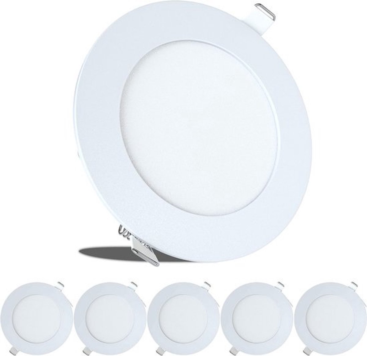 5-pack LED Plafondlampen Inbouw 12V Vierkant Wit Licht voor Caravan en Camper