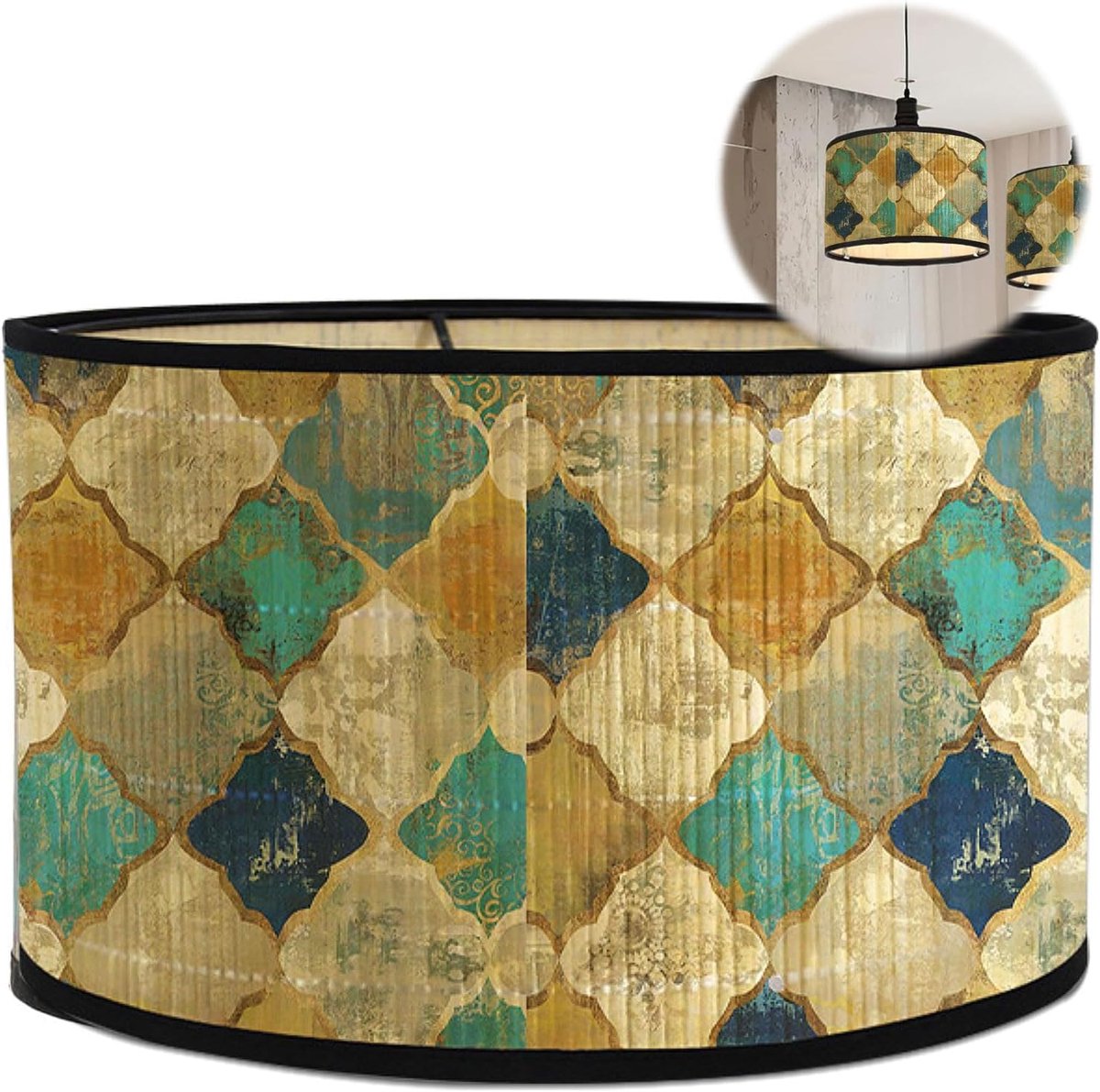 Lampenkappen voor tafellamp, woondecoratie, lampenkap staande lamp voor tafel, vloer en hanglampen (geelachtig)