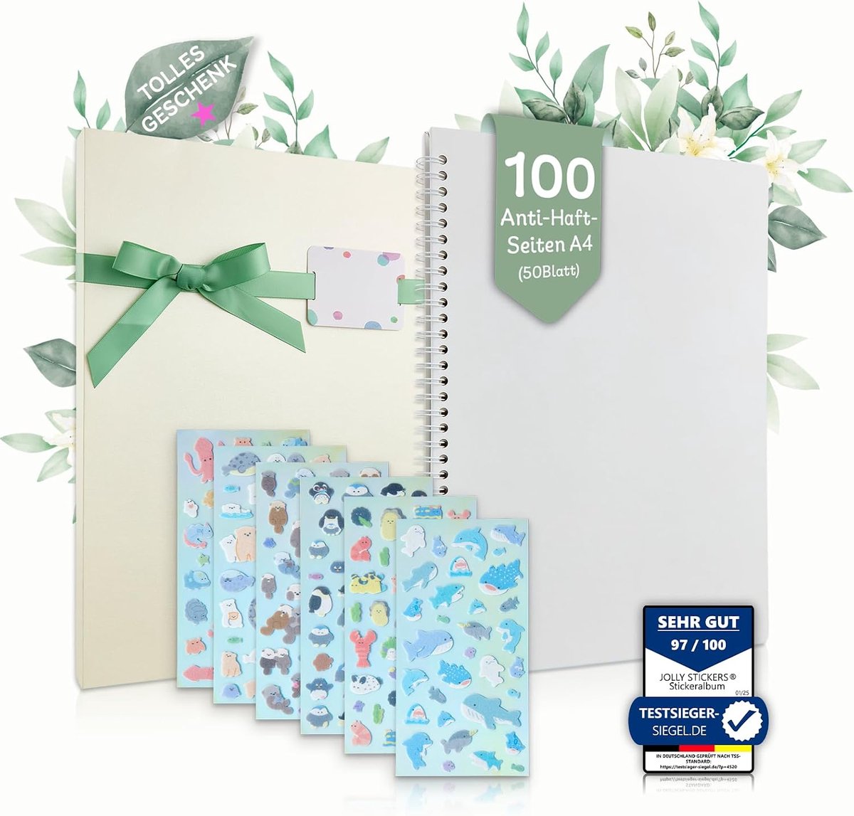 Stickeralbumset, 120 pagina's / 60 vellen + stickers, geweldig cadeau doe-het-zelf hobby, creatief handwerk, verzamelsticker, boek top model, eenhoorn, paarden, Kawaii dagboek, sticker, Depesche