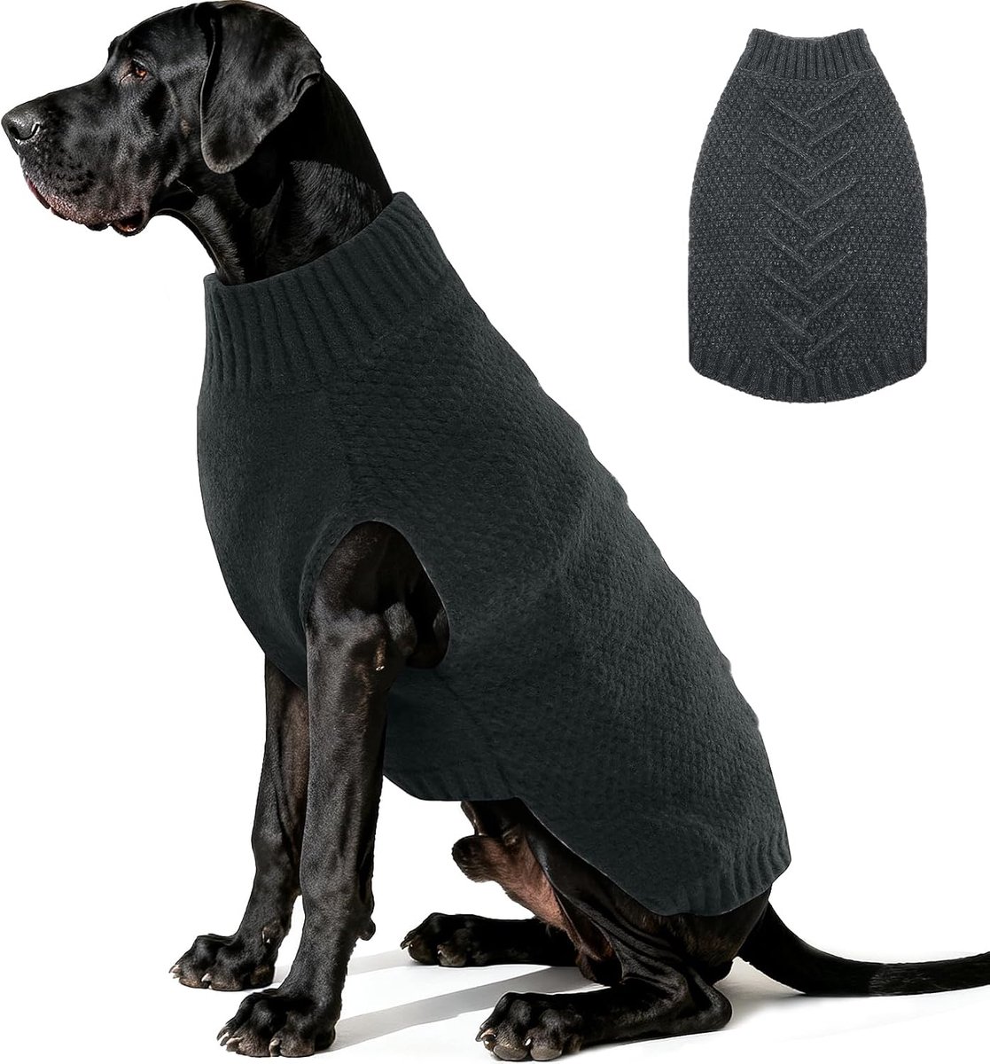 Gebreide hondenkleding, warme hondentrui voor middelgrote en grote honden, pullover huisdierjas voor koude winter, warme winterkleding voor hond voor labrador, golden retriever,