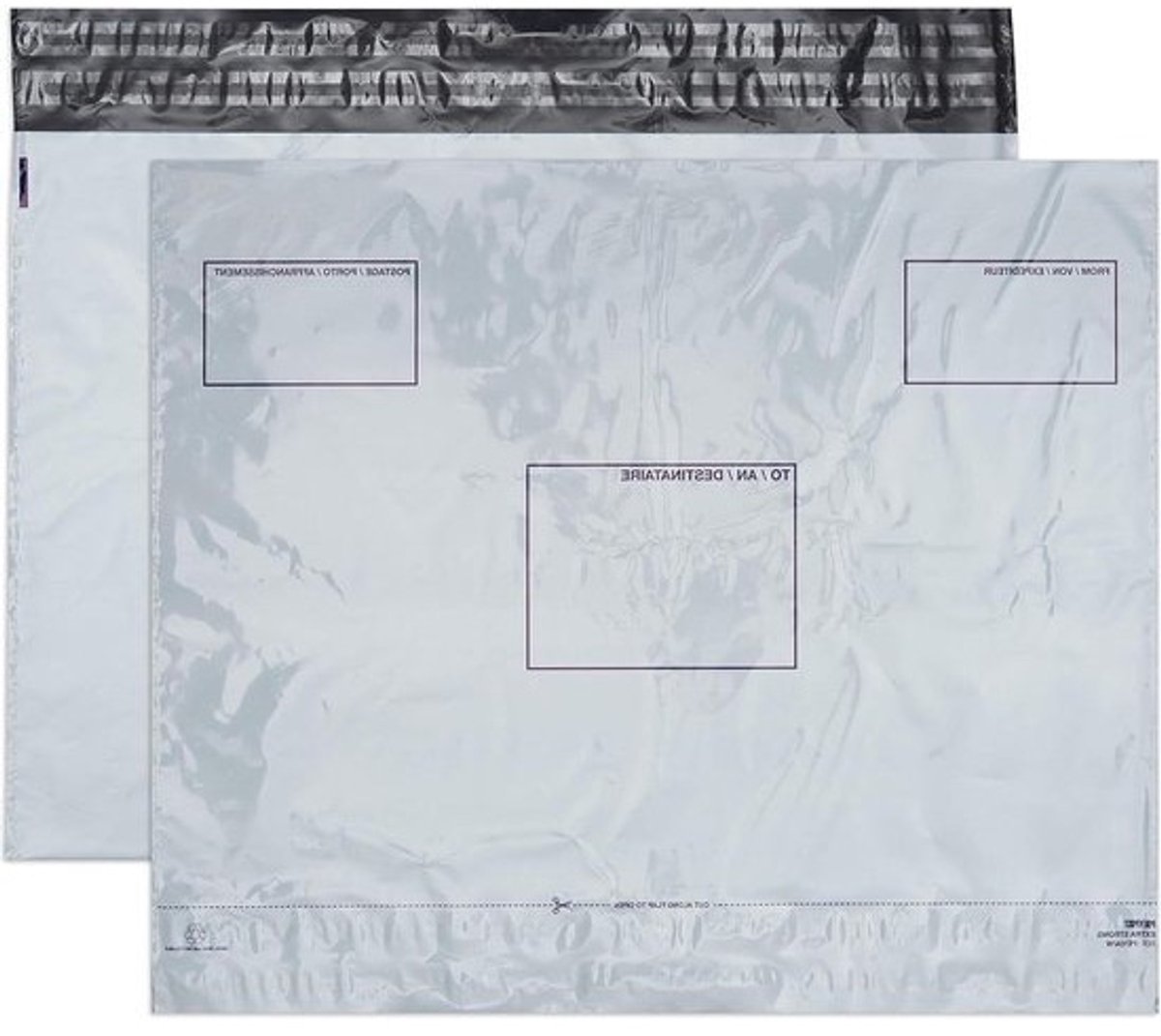 Enveloppes Expédition Lot 100 Patte Autocollante Blanc Polyéthylène - Formaat C2 440 x 620 mm