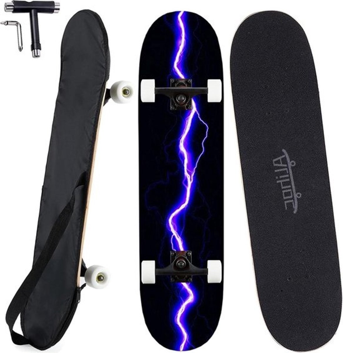 Standaard skateboard 31 inch zevenlaags esdoornblad complete beginners volwassenen - Lilac Lightning