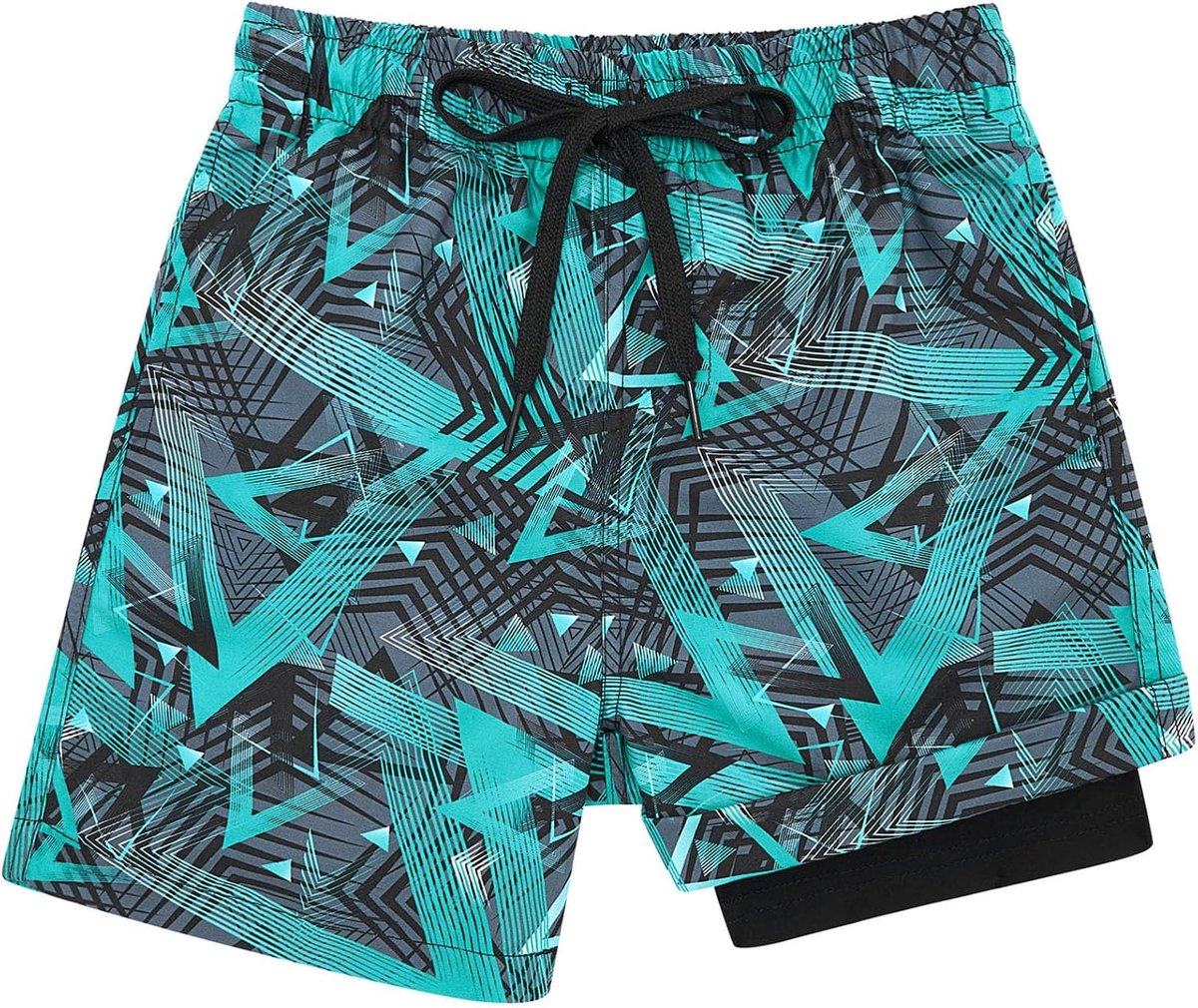 Zwembroek voor jongens Sneldrogende zwemshorts Compressievoering Anti-chafe Boxershort Zwemkleding Strand Boardsurfshorts 7-18 jaar
